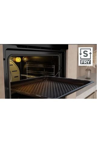 Silverline BO65P4S01 Buhar Destekli + Airfryer Özellikli Ankastre Fırın Gri Antrasit Cam