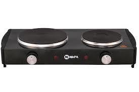 Mupa 2020 1000 + 1500 W Çift Gözlü Elektrikli Ocak Siyah