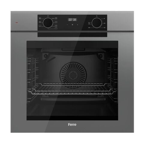 Ferre Fryart-Sılentart Serisi Gri Set (SS038 + QEP63CPR +D079-SA) - Döküm Izgara / 75 cm Ocak