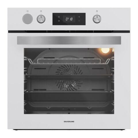 Silverline Beyaz Cam Ankastre Set BO65P4W01-CS5700E6W01-3481 Flam Beyaz (Buhar ve Airfryer Özellikli Fırın)