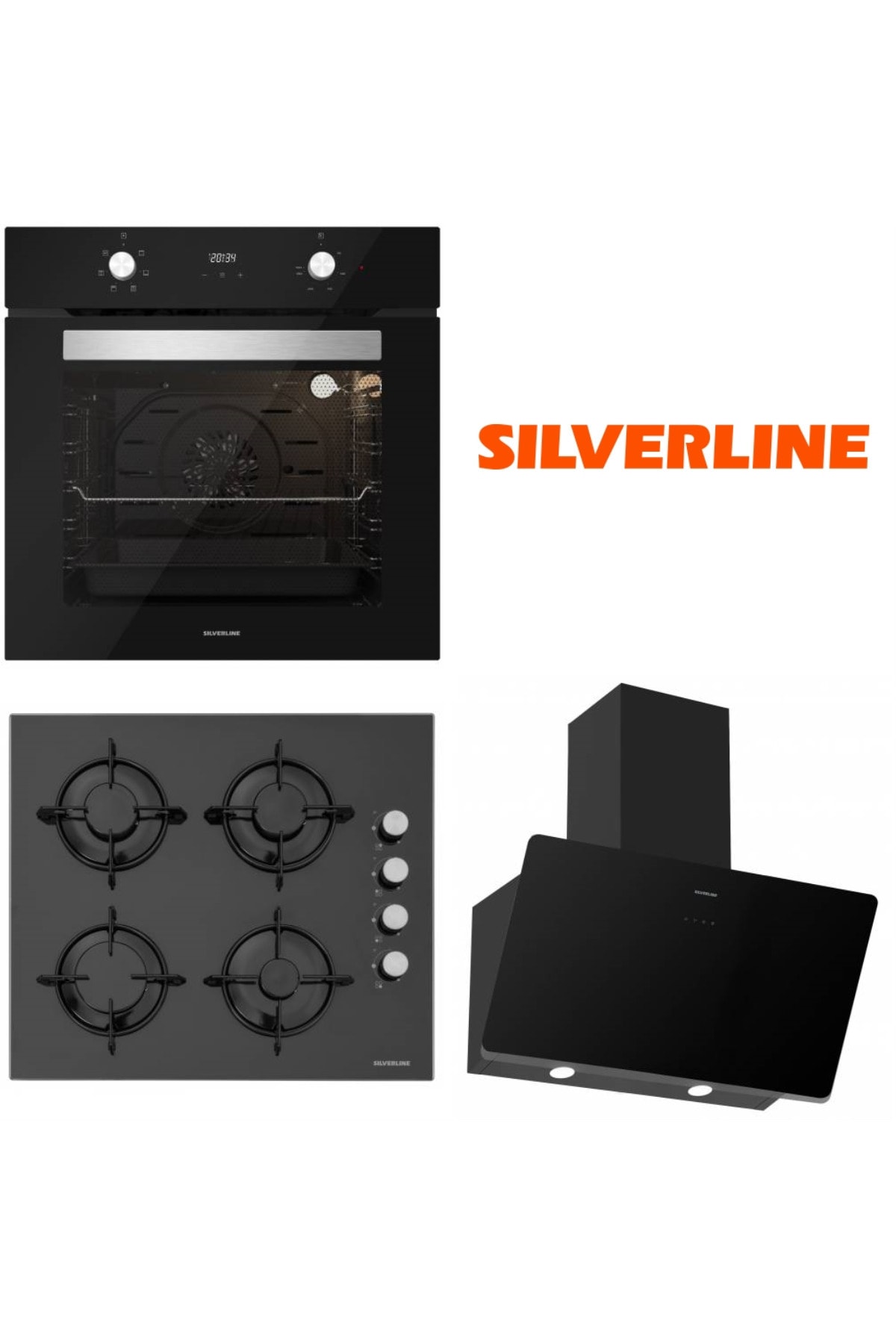 Silverline Siyah Cam Ankastre Set BO6502B01 - CS5349B01 - 3457 Soho