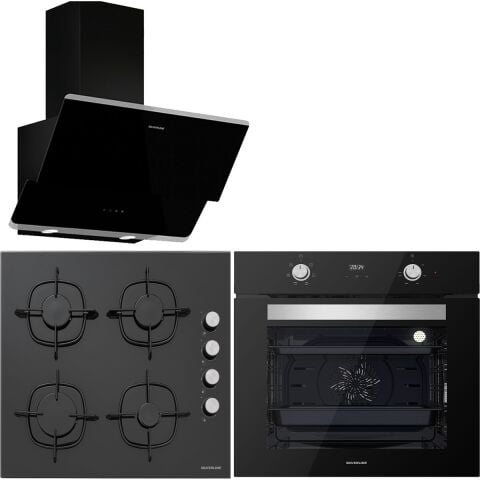 Silverline BO6502B02 - CS5335B01 - 3490 Oslo Siyah Ankastre Set