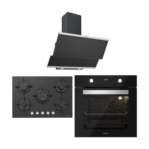 Silverline BO6502B02 - CS5365B01 - 3420 Classy 60 Siyah Cam Ankastre Set