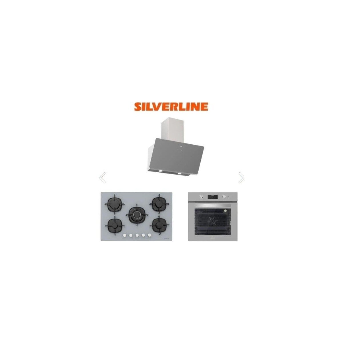 Silverline Gri Cam Ankastre Set (3457 Soho 60+CS5365S01+BO6502S02)