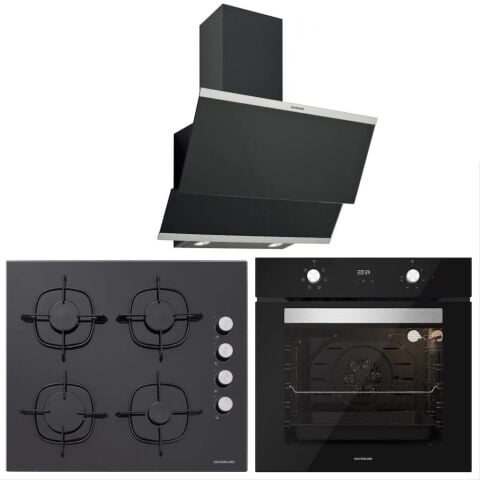 Silverline BO6502B02 - CS5335B01 - 3420  Classy 60 Siyah Cam Ankastre Set