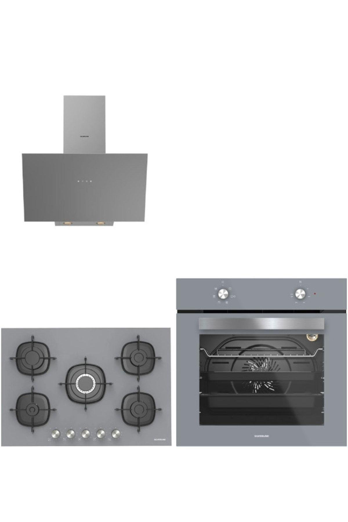 Silverline Gri Cam Ankastre Set 3481 - CS5622S01 75 CM - Bo6501s01