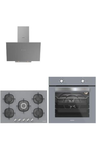 Silverline Gri Cam Ankastre Set 3481 - CS5622S01 75 CM - Bo6501s01