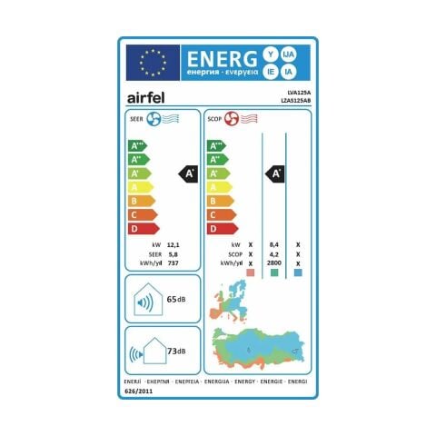 Airfel LZAS125AB AA+ LVA125A A++ 42000-45000 BTU/h Inverter Salon Tipi Klima