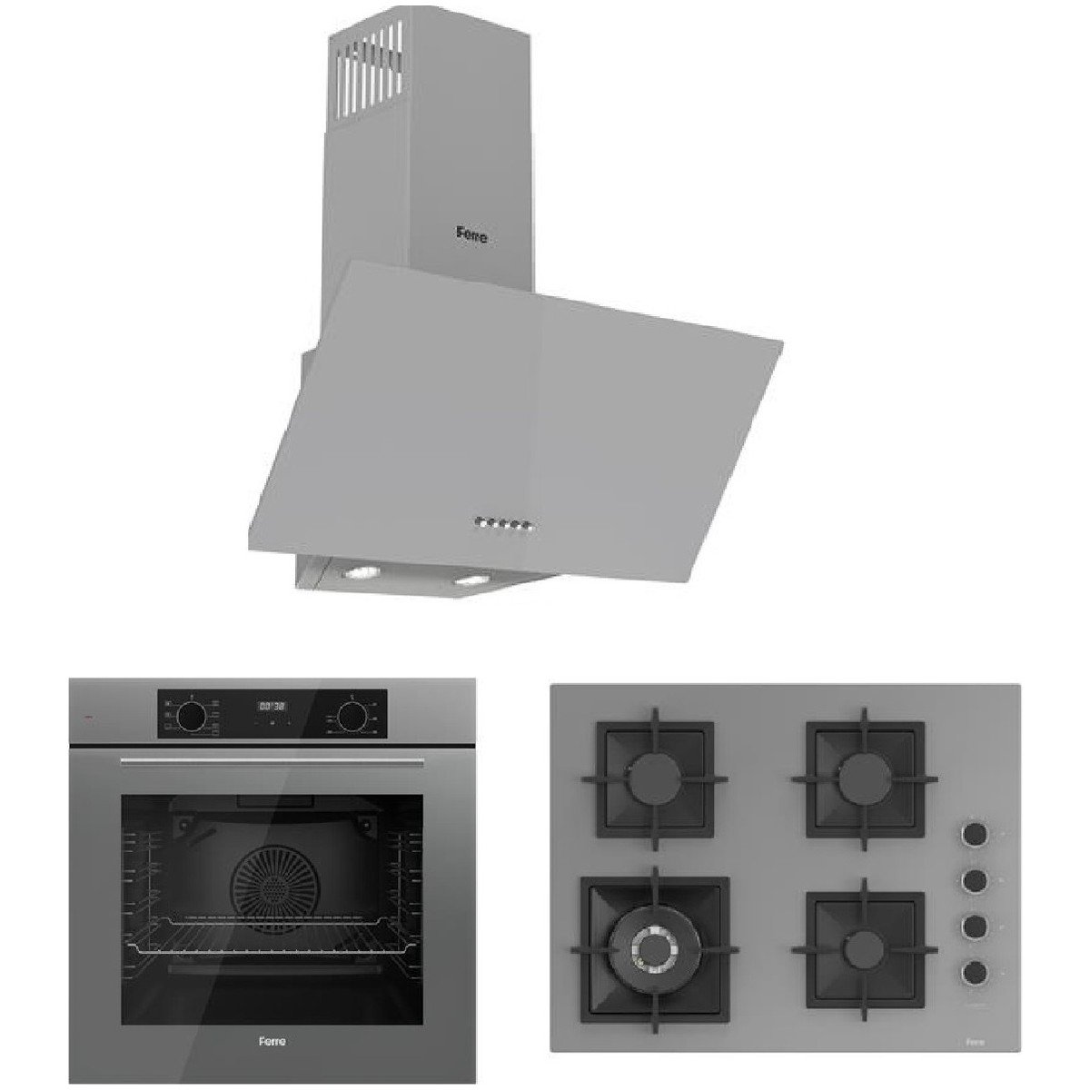 Ferre Flowart Serisi (QBL63CPR SC408 D088) Ankastre Set