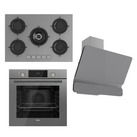 Ferre Flowart Serisi Gri Ankastre Set rs038+ Qms63cpr +d082