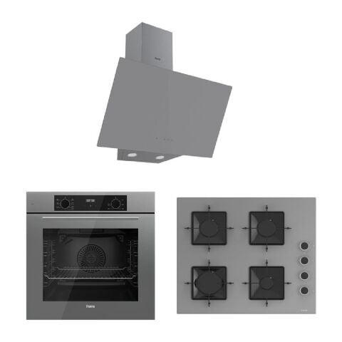 Ferre Flowart Serisi (QBL63CPR-SS208-D079) Ankastre Set