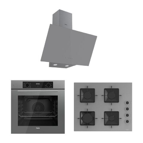 Ferre Flowart Serisi (QBL63CPR-SS208-D079) Ankastre Set