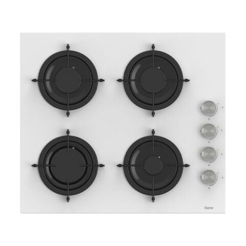 Ferre 2'li Beyaz Cam Ankastre Set Flowart Qms63cb Turbo - Cs206 60cm Cam Ocak