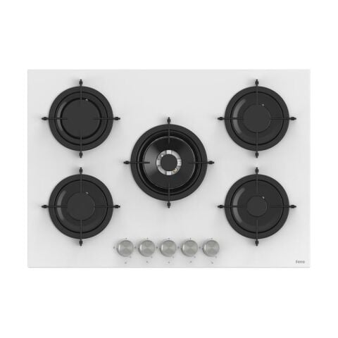 Ferre 2'li Beyaz Cam Ankastre Set Flowart Qms63cb Turbolu - Rs036 Woklu 75cm ocak