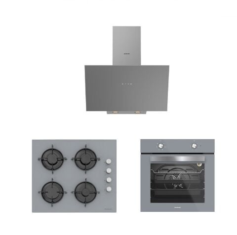 Silverline BO65E1S01 - CS5349S01 - 3481 Flam 60 Gri Ankastre Set