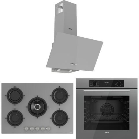 Ferre Flowart Evolis Essential Gri 3'lü Ankastre Set ( QBL63CPR-RS038-D088 )