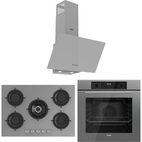 Ferre Flowart Evolis Essential Gri 3'lü Ankastre Set ( QBL63CPR-RS038-D088 )