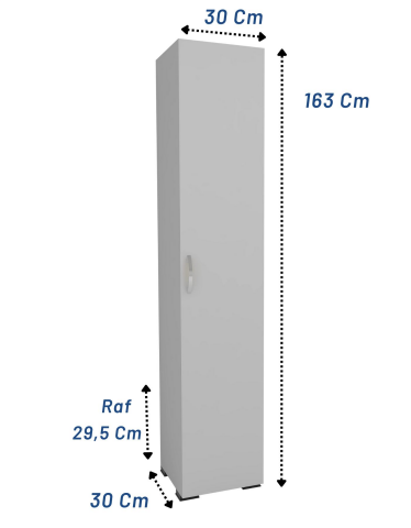 Fafare 1K, Tek Kapaklı 5 Raflı Çok Amaçlı Banyo Mutfak Kiler Dolabı, Beyaz Erzak Dolabı