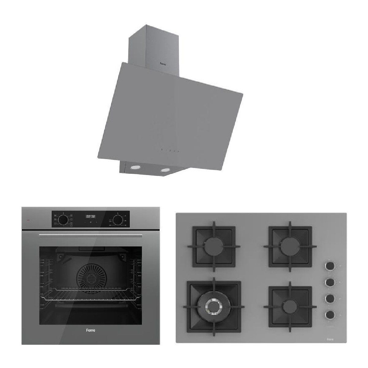 Ferre Flowart Serisi (QBL63CPR-SC408-D079) Ankastre Set