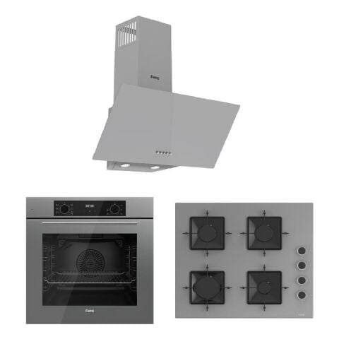 Ferre Flowart Serisi (QBL63CPR-SS208-D088) Ankastre Set