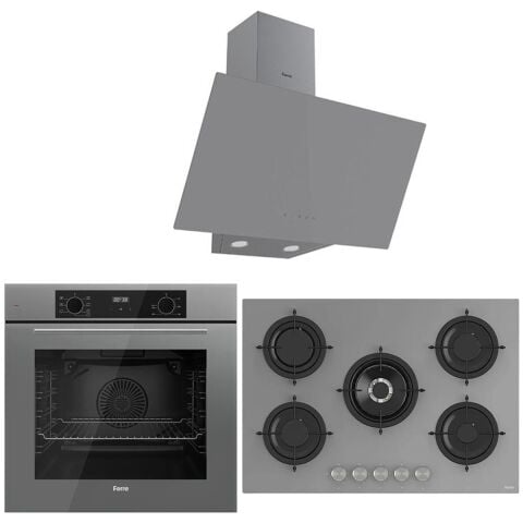 Ferre Icon Plus 75 Serisi 3lü Cam Ankastre Set (QBL63CPR-RS038-D079)