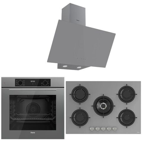 Ferre Icon Plus 75 Serisi 3lü Cam Ankastre Set (QBL63CPR-RS038-D079)