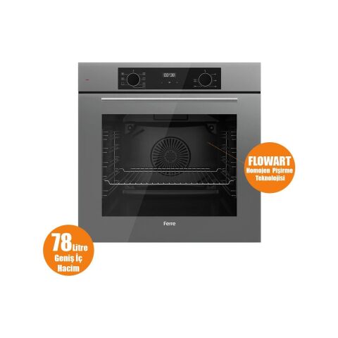 Ferre Flowart-Sılentart Serisi Gri Set (SS208 + QBL63CPR +D082-SA) - Emaye Izgara