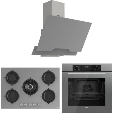 Ferre Flowart Evolis Pro Gri 3'lü Ankastre Set ( QBL63CPR-RS038-D065 )