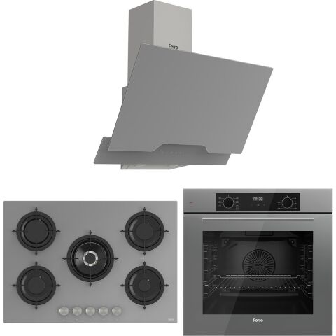 Ferre Flowart Evolis Pro Gri 3'lü Ankastre Set ( QBL63CPR-RS038-D065 )