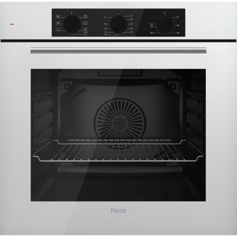 Ferre QBL62CB - SS206 -D087 60 cm Beyaz Cam Turbolu Ankastre Set -Yeni 2025