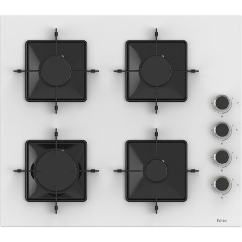 Ferre QBL62CB - SS206 -D087 60 cm Beyaz Cam Turbolu Ankastre Set -Yeni 2025