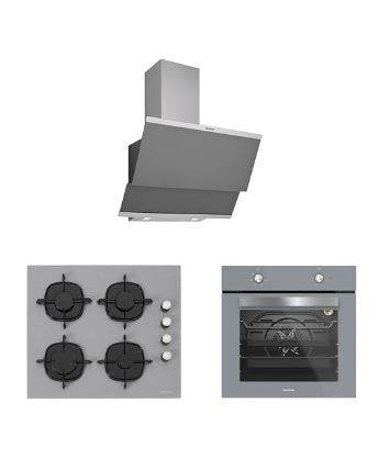 Silverline 3'lü Gri Cam Ankastre Set 3420 Classy 60 Gri+cs5335s02+bo65e1s01