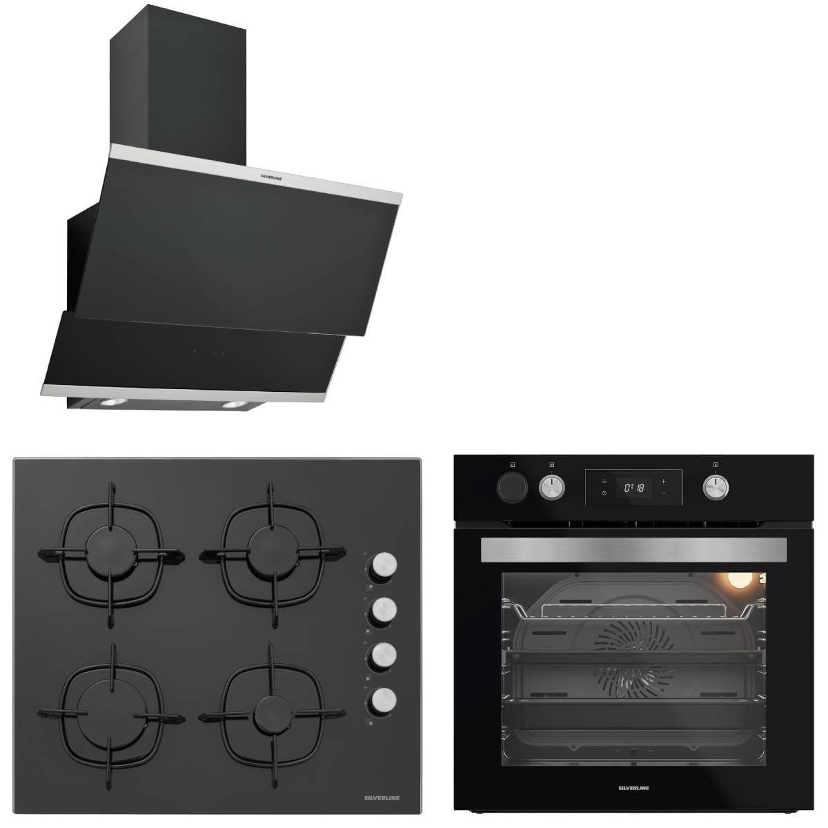 Silverline Siyah Cam Ankastre Set BO65P4B01-CS5700E6B01-3420 Classy (Buhar ve Airfryer Özellikli Fırın)