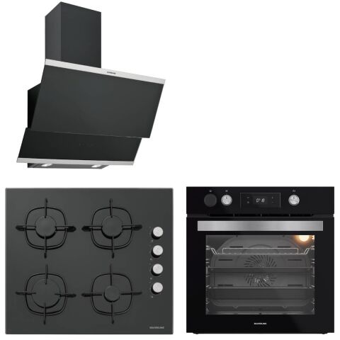 Silverline Siyah Cam Ankastre Set BO65P4B01-CS5700E6B01-3420 Classy (Buhar ve Airfryer Özellikli Fırın)