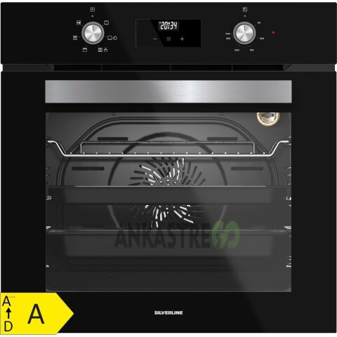 Silverline BO6502B02-CS5429B01-3420 Classy Siyah Cam Ankastre Set