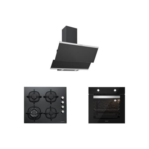 Silverline BO6501B01 - CS5429B01 - 3420 Classy 60 Siyah Ankastre Set