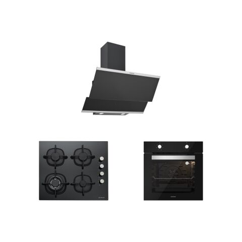 Silverline BO6501B01 - CS5429B01 - 3420 Classy 60 Siyah Ankastre Set