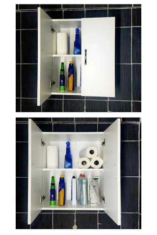 Fafare 2 Kapaklı Beyaz Çok Amaçlı Dolap, Makine Üstü Dolap, 2 Kapaklı Banyo Dolabı