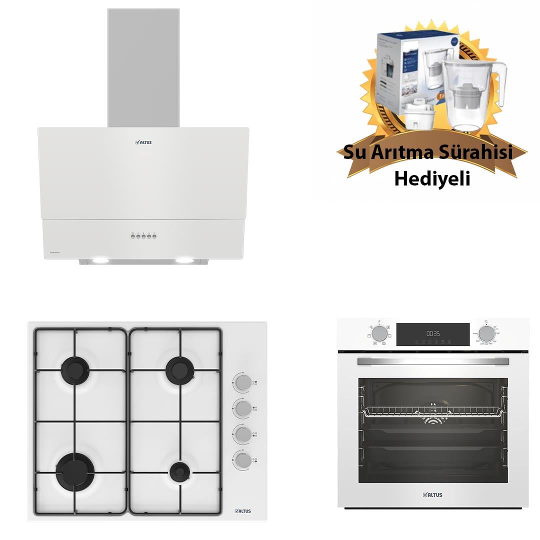 Altus Altus ALA 510 HW Davlumbaz-ALA 310 W Ocak-ALA 322 W Fırın Beyaz Cam Ankastre Set En Ucuz Fiyatları ve Özellikleri
