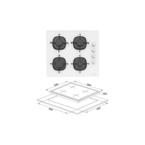 Silverline Beyaz Ankastre Set (CS5700E6W01 OCAK/S2-BO6502W02 FIRIN/3490 Oslo Davlumbaz)