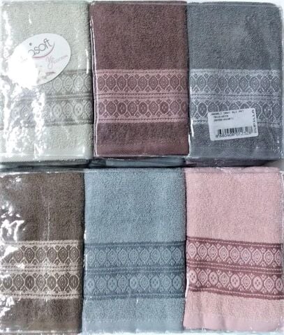 Pupilla Jakarlı 6'lı Odin 30*50 Havlu Seti