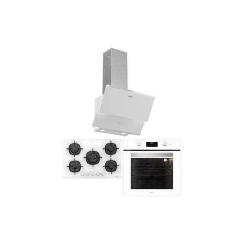 Silverline Beyaz Ankastre Set (CS5801E7W01 OCAK/S2-BO6502W02 FIRIN/3490 Oslo Davlumbaz)