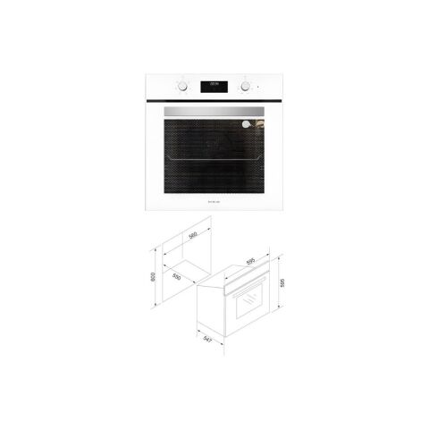 Silverline Beyaz Ankastre Set (CS5801E7W01 OCAK/S2-BO6502W02 FIRIN/3490 Oslo Davlumbaz)