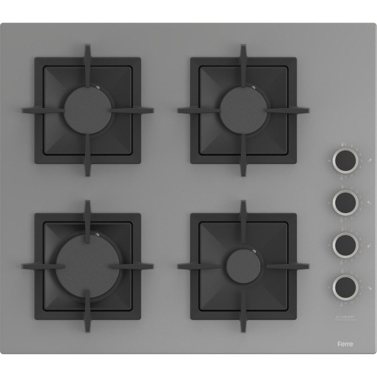 Ferre SC208 Gri Cam Ankastre Ocak (Döküm Izgara)