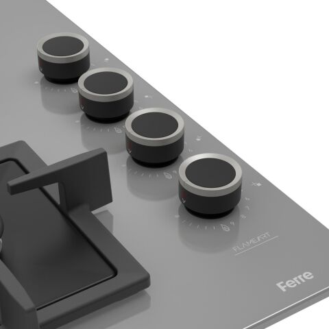 Ferre SC208 Gri Cam Ankastre Ocak (Döküm Izgara)