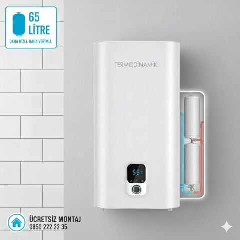 Termodinamik TD-65D Çift Tank Dijital 65 Litre Termosifon