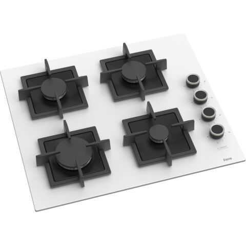 Ferre SC206 Beyaz Cam Ankastre Ocak (Döküm Izgara)