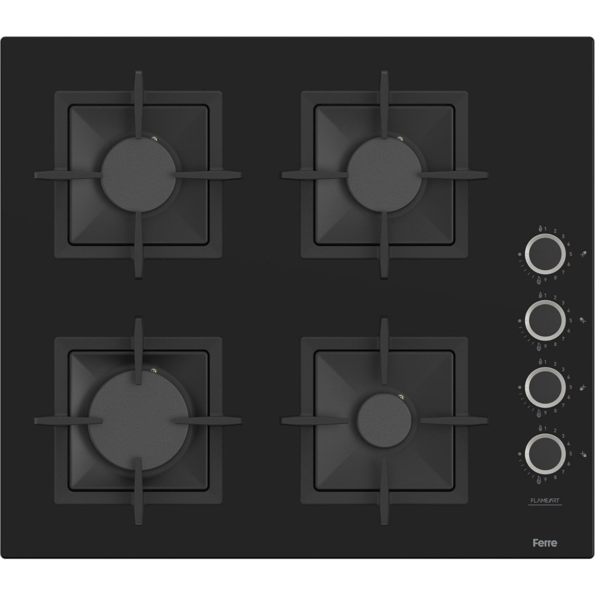 Ferre SC205 Siyah Cam Ankastre Ocak (Döküm Izgara)