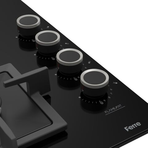 Ferre SC205 Siyah Cam Ankastre Ocak (Döküm Izgara)