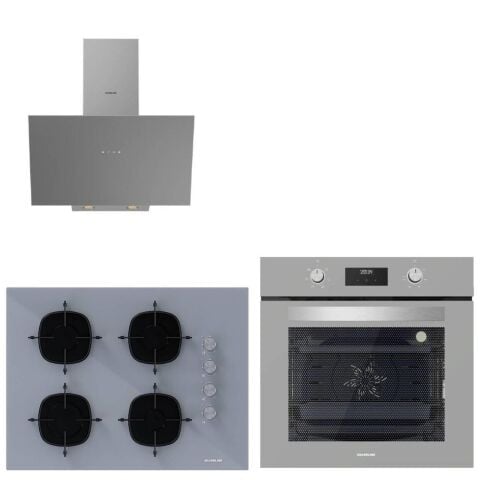 Silverline Gri Cam Ankastre Set 3481 - CS5665S01 65CM Ocak - BO6502S02 Turbo